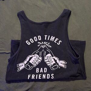 Black Graphic Tank Top